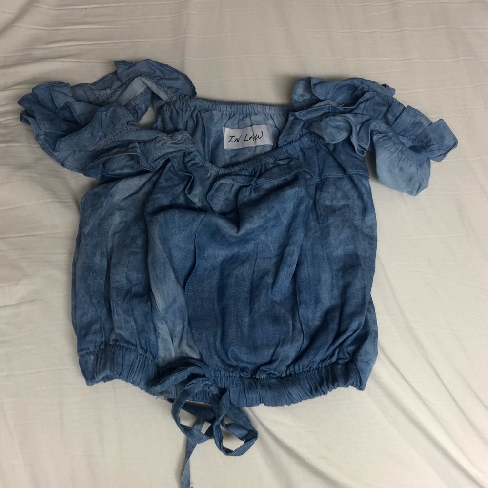 Off- Shoulder Tie Die Crop Top